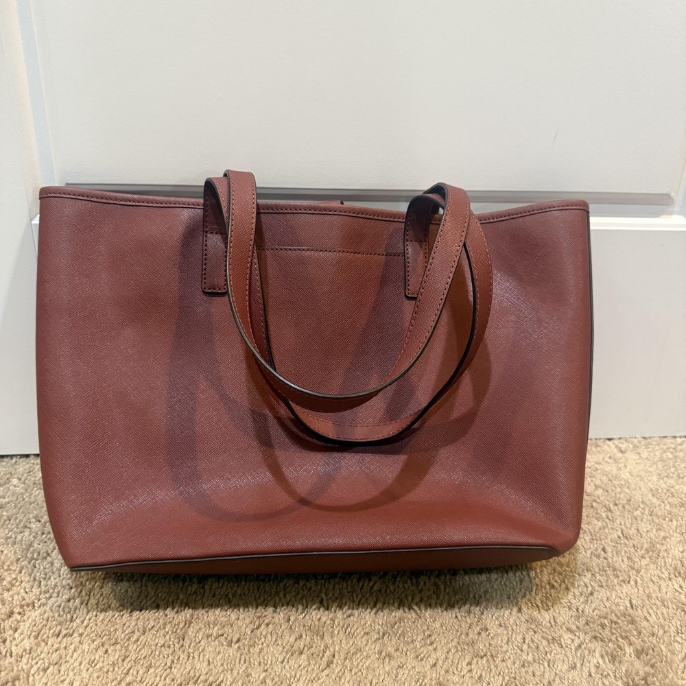 Michael‎ Kors Studded Saffiano Leather Shoulder Tote Womens Brown Gold 35F7JDT1L - Picture 4 of 8